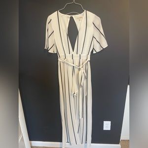 white and black jumpsuit